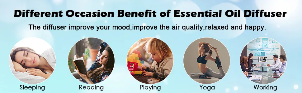 300ML Essential Oil Diffuser Remote Control Aromatherapy Diffuser Mist Humidifiers with 7 Color LED Lights and Waterless Auto Shut-Off for Bedroom Office House Kitchen Yoga - DIFFUSER