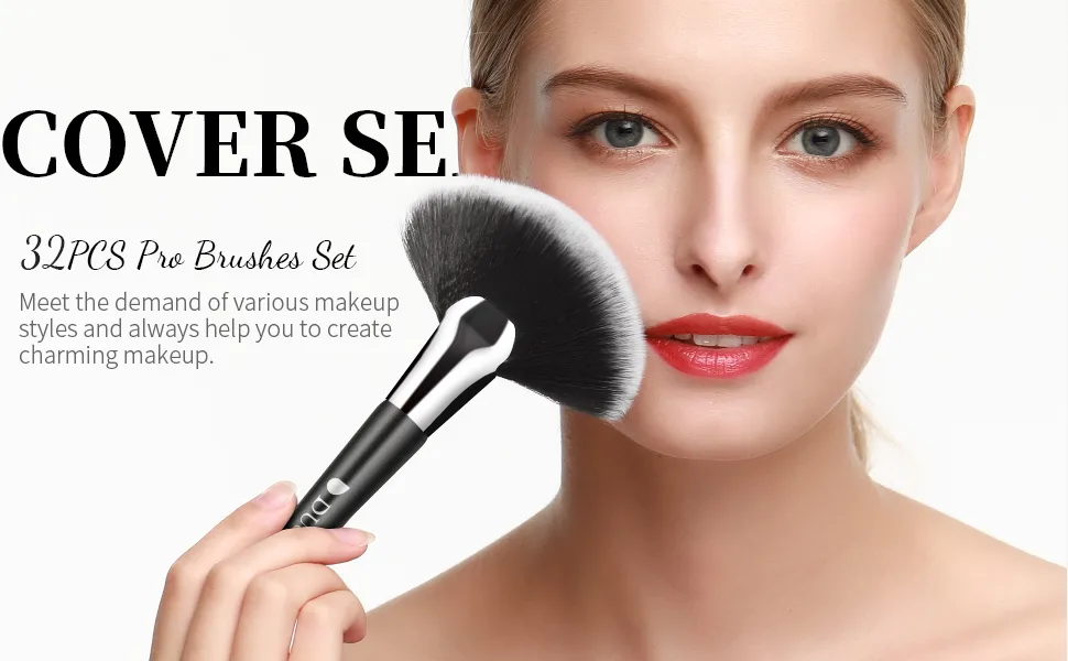 DUcare Professional Makeup Brush Set 32Pcs Makeup Brushes Premium Synthetic Kabuki Foundation Blending Brush Face Powder Blush Concealers Eye Shadows 32pcs black - product information 17