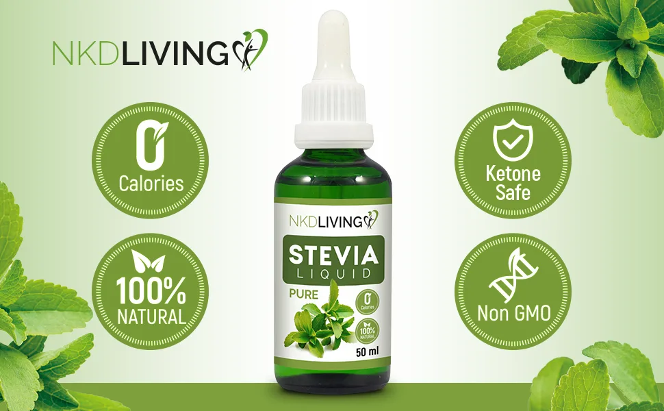 NKD Living Pure Stevia Liquid Drops (Pure 100ml) - stevia pure 2