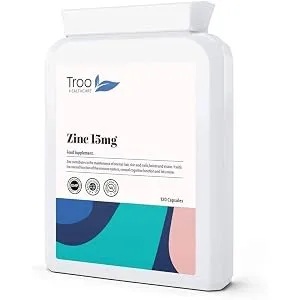 Zinc 15mg 120 Capsules - Essential Mineral Supplement for Immune System Support and Skin Hair & Nail Care - supplement