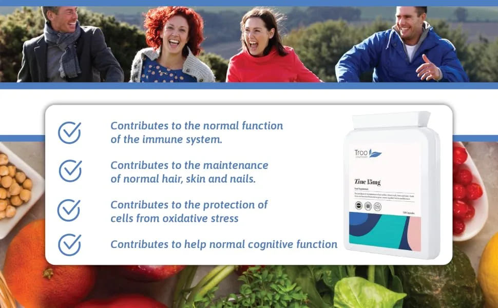 Zinc 15mg 120 Capsules - Essential Mineral Supplement for Immune System Support and Skin Hair & Nail Care - zinc immune tablets