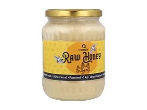 Pure Raw Rapeseed Honey Unpasteurised Natural Directly from The Hive 1 kg | Unfiltered Unheated Flavor 3: Rapeseed - white honey