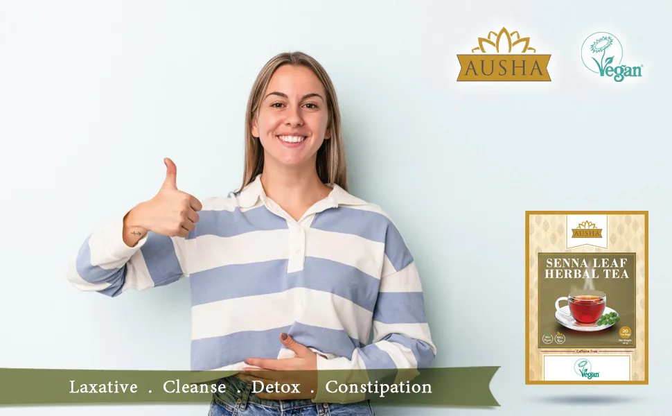 Ausha Senna Leaves Tea - 20 Tea Bags | Constipation Relief Natural Laxative | Detox Cleanse 20 Count (Pack of 1) - senna tea