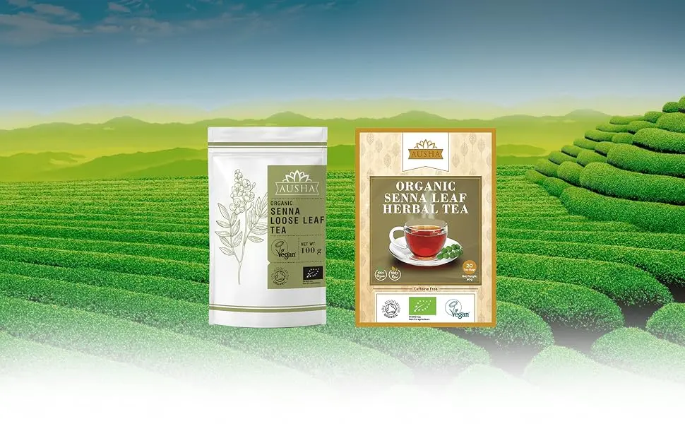 Ausha Senna Leaves Tea - 20 Tea Bags | Constipation Relief Natural Laxative | Detox Cleanse 20 Count (Pack of 1) - Senna Tea