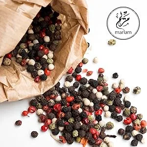 Premium Mixed Peppercorns 100g Whole Dried (Black White Red Green) - by MariamPantry in Resealable Kraft Bag Pouch 100.0 grams - Mixed Peppercorns