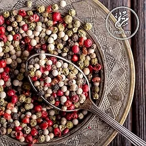 Premium Mixed Peppercorns 100g Whole Dried (Black White Red Green) - by MariamPantry in Resealable Kraft Bag Pouch 100.0 grams - Mixed Peppercrons