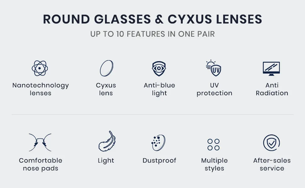 Cyxus TR90 Blue Light Blocking Glasses Gaming Eyewear Black Frame Glasses Anti Headache Eyestrain for Women Men - Cyxus glasses