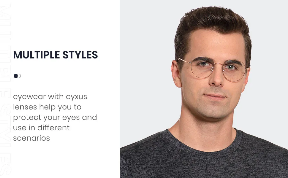 Cyxus TR90 Blue Light Blocking Glasses Gaming Eyewear Black Frame Glasses Anti Headache Eyestrain for Women Men - glasses