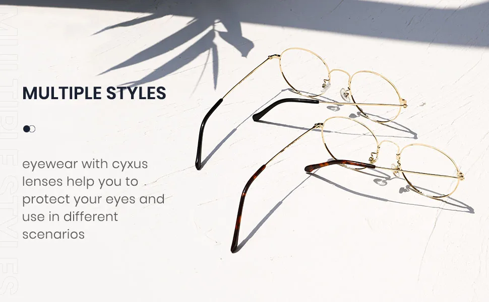 Cyxus TR90 Blue Light Blocking Glasses Gaming Eyewear Black Frame Glasses Anti Headache Eyestrain for Women Men - Metal glasses