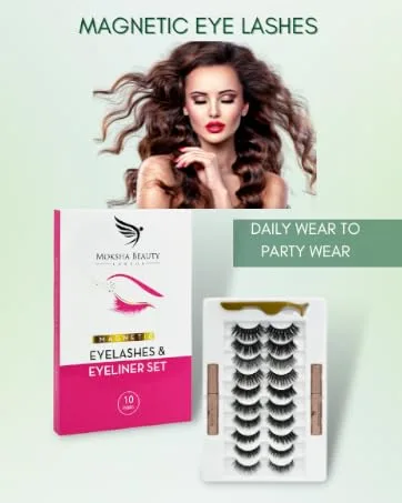 Magnetic Eyelashes False Eyelashes Natural Look Eyeliner Kit - 5 Pairs Reusable 3D with Tweezers | No Glue Waterproof Eyeliner - magnetic eyelashes magnetic lashes magnetic eyelashes natural look eyelashes magnetic