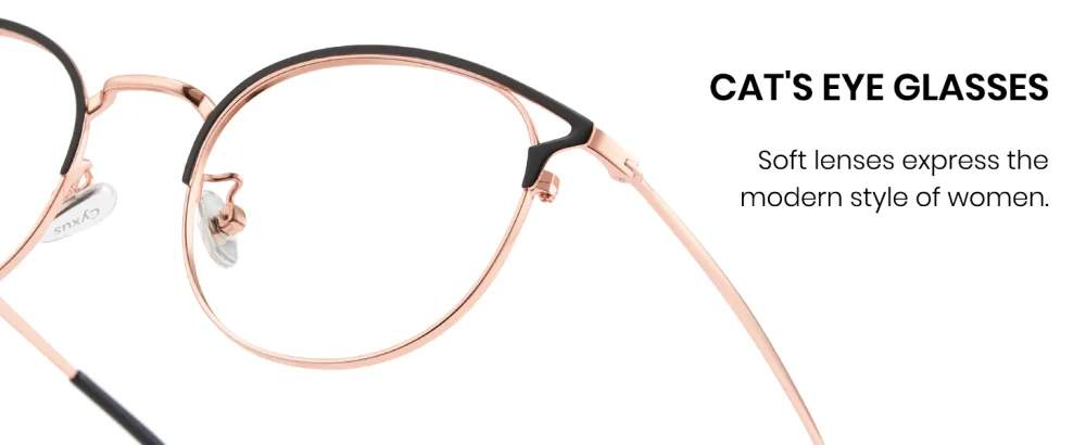 Cyxus Cateye Blue Light Blocking Computer Eyeglasses Anti Headache Eyestrain for Women and Men Kids (Black Gold) - blue light glasses