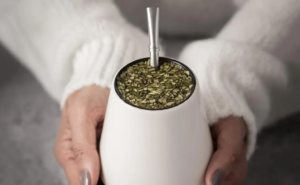 ORIGEENS Yerba Mate Set with Yerba Mate Gourd Mate Bombilla and Organic Yerba Mate Tea | Stylish Ceramic Yerba Mate Cup | Original Gift Set - yerba mate cup
