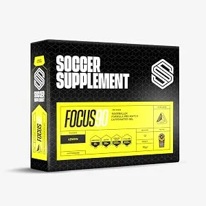 Focus90 Lemon Caffeine Energy Gels (12 x 70g) - 200mg Caffeine Per Serving Quick Release Pre-Workout Gel by Soccer Supplement Informed Sport Tested - Focus90