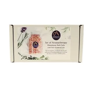 Absolute Aromas Pink Himalayan Bath Salts Set - De-Stress Lavender and Relaxation - 3 x 290g Jar Himalayan Salts Infused with 100% Pure Essential Oils - himalayan salt sets great for gift christmas festive presents secret santa birthday women bath soak