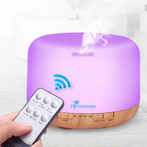 Diffuserlove Essential Oil Diffuser 500ML Remote Control Aromatherapy Diffuser Cool Mist Humidifiers 7 LED Night Light for Home Office SPA - DIFFUSER