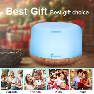 Diffuserlove Essential Oil Diffuser 500ML Remote Control Aromatherapy Diffuser Cool Mist Humidifiers 7 LED Night Light for Home Office SPA - DIFFUSER