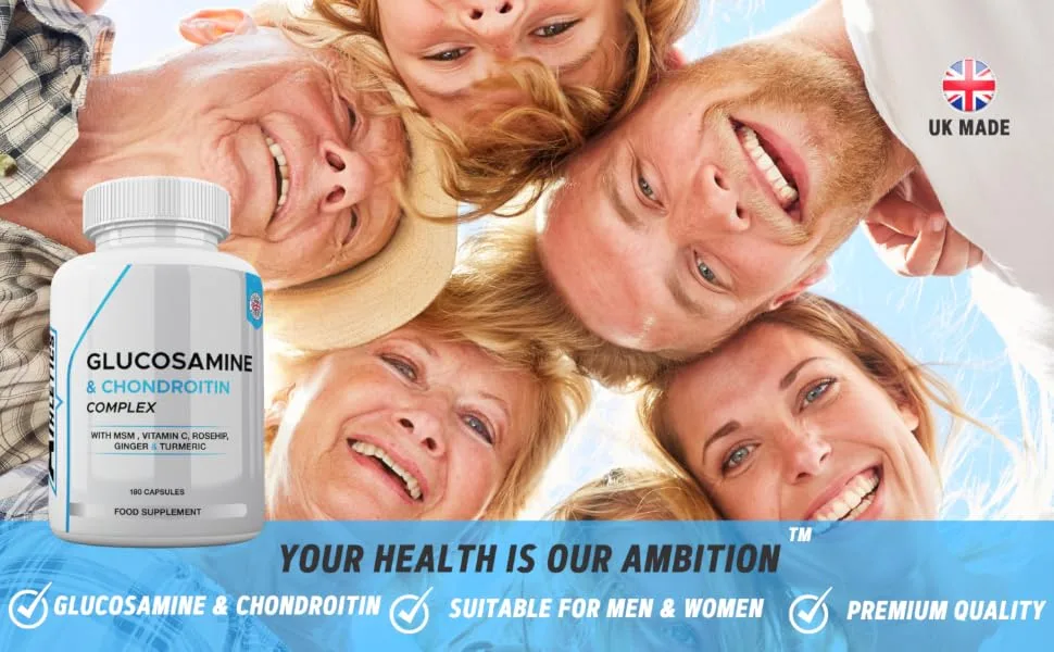 Glucosamine and Chondroitin High Strength Complex - with MSM Rosehip Ginger & Turmeric - glucosamine and chondroitin