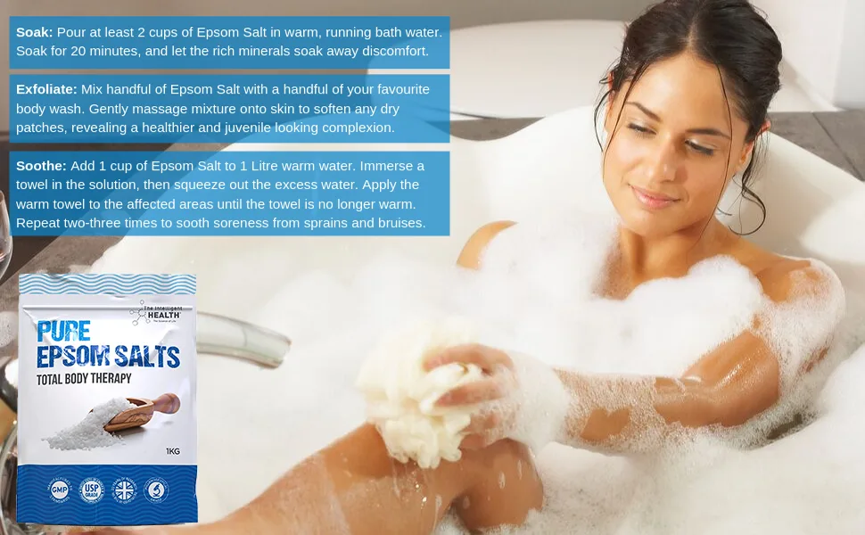 Pure Epsom Salts | Magnesium Sulphate Bath Salt (5 kg (Pack of 1)) - Epsom Salt