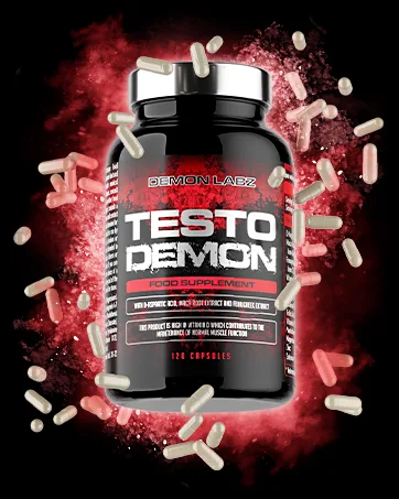 Pre Workout Demon - Hardcore Pre-Workout Powder Supplement with Creatine Caffeine Beta-Alanine and Glutamine (Berry 360g) Berry 40 Servings (Pack of 1) - TESTO