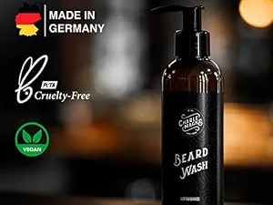 Charlemagne Beard Wash - Beard Shampoo for Men - Developed by Barbers Made in Germany - 200 ml Beard Soap/Beard Moisturiser - Beard Wash for men - Beard Shampoo Beard Wash Beard Soap Beard Conditioner Beard Conditioner