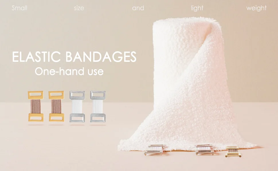 ORIENTOOLS 50pcs Elastic Bandage Clips Stretch Metal Clasps for Various Types Bandages Replaceable Wrap Fastener Clips Latex-Free White - elastic bandages