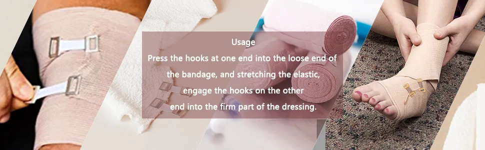 ORIENTOOLS 50pcs Elastic Bandage Clips Stretch Metal Clasps for Various Types Bandages Replaceable Wrap Fastener Clips Latex-Free White - usage