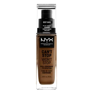 NYX Professional Makeup Can't Stop Won't Stop Full Coverage Foundation Long Lasting Waterproof Vegan Formula Matte Finish Shade: Deep sable 18 Deep Sable - product information 20