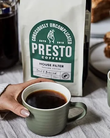 Presto Coffee House Filter Speciality Coffee Beans 1kg Medium Roast Tasting Notes Sweet Cocoa and Peanuts Rainforest Alliance Certified 100% Arabica - filter sweet balanced drink nespresso lavazza instant coffee bean ground