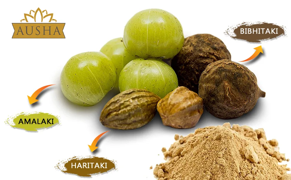 Ausha Organic Triphala Powder - 250g l Certified Organic by Soil Association - Triphala Powder