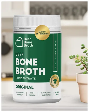 Best Bone Broth Premium Beef Bone Broth Concentrate - 100% Sourced from Grass Fed Pasture-Raised Cattle - Bone Broth Protein and Collagen - Bone Broth Soup - 375g (37 Servings) - bone broth concentrate liquid collagen