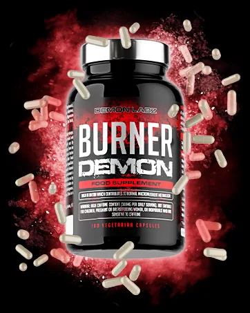 Pre Workout Demon - Hardcore Pre-Workout Powder Supplement with Creatine Caffeine Beta-Alanine and Glutamine (Blue Raspberry 360g) Blue Raspberry 40 Servings (Pack of 1) - burner