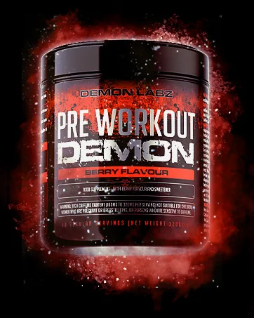Pre Workout Demon - Hardcore Pre-Workout Powder Supplement with Creatine Caffeine Beta-Alanine and Glutamine (Blue Raspberry 360g) Blue Raspberry 40 Servings (Pack of 1) - product information 2