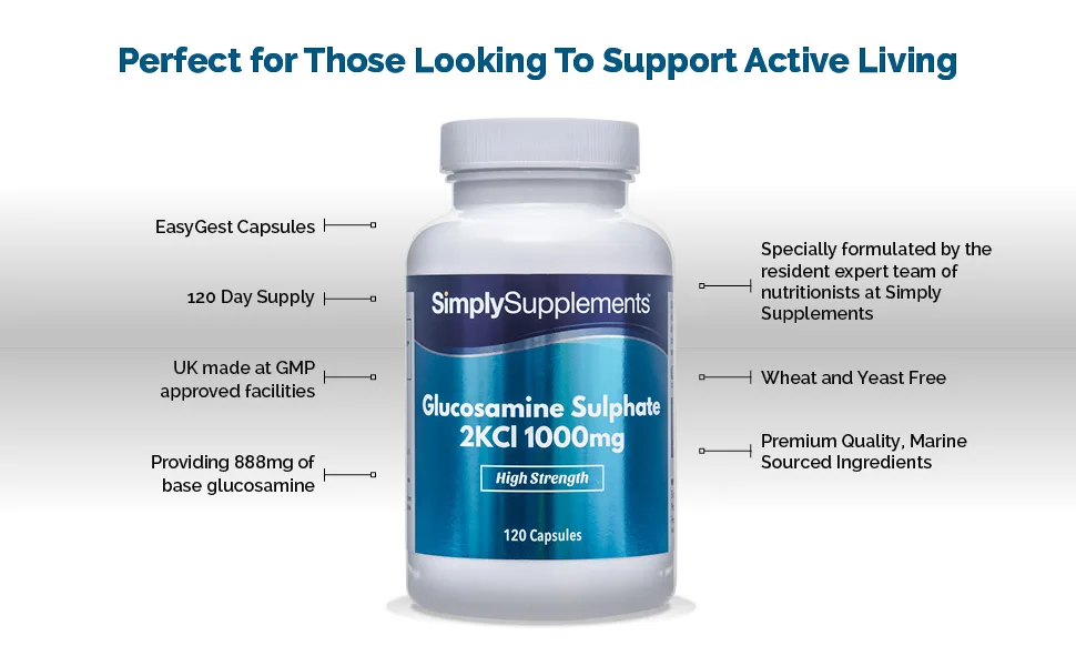 Glucosamine 1000mg | 120 Capsules | Perfect for Customers Looking to Support Active Living | Manufactured in The UK - AEBC-E573-2