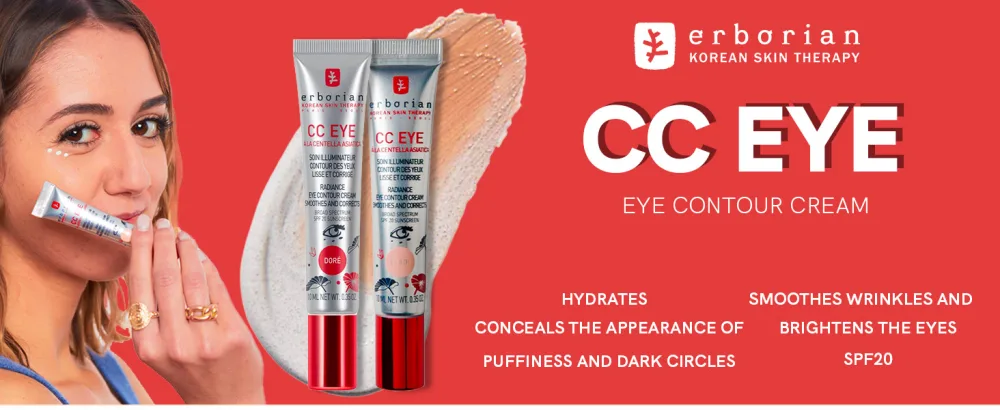 Erborian - CC Eye Cream with Centella Asiatica - Illuminating Moisturizing and Correcting Tinted Eye Cream SPF 20 - Smoothes and Corrects Dark Circles - 10 ml Clair - Erborian - CC eye