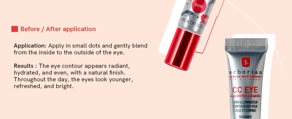 Erborian - CC Eye Cream with Centella Asiatica - Illuminating Moisturizing and Correcting Tinted Eye Cream SPF 20 - Smoothes and Corrects Dark Circles - 10 ml Clair - Erborian - CC eye