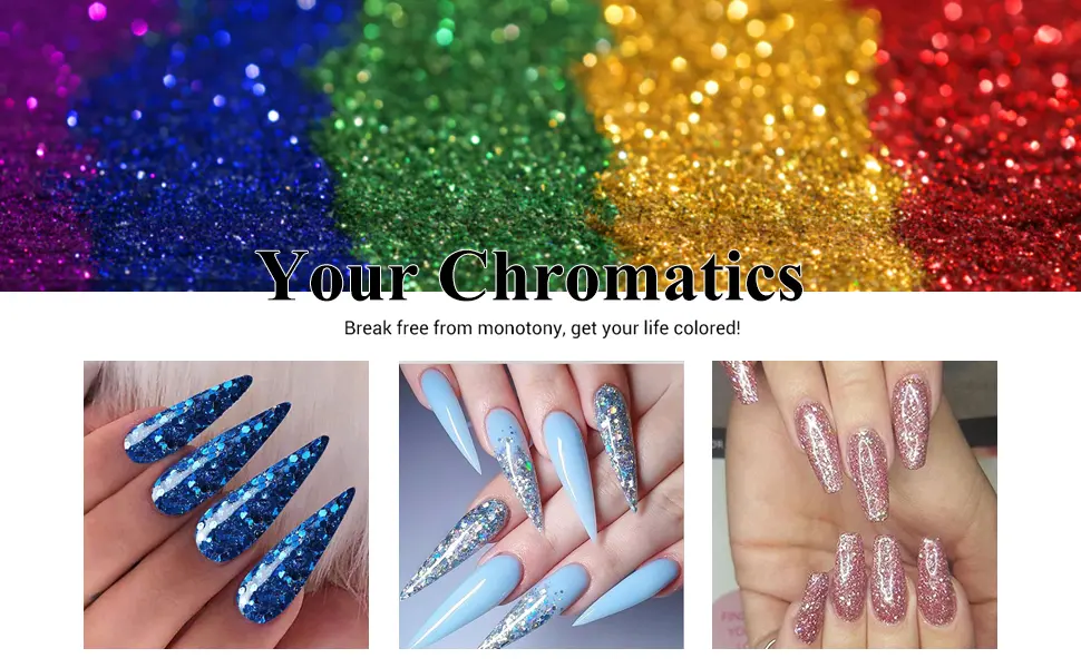 28g/Box Shine Silver Glitter Hexagon Sequins Paillette Dip Powder Nails Dipping Nails Long-lasting Nails No UV Light Needed (No.122) HJ-ND064B-No.122 - iridescent glitter dip powder Sequins Paillette dip powder dipping powder honey joy holographic