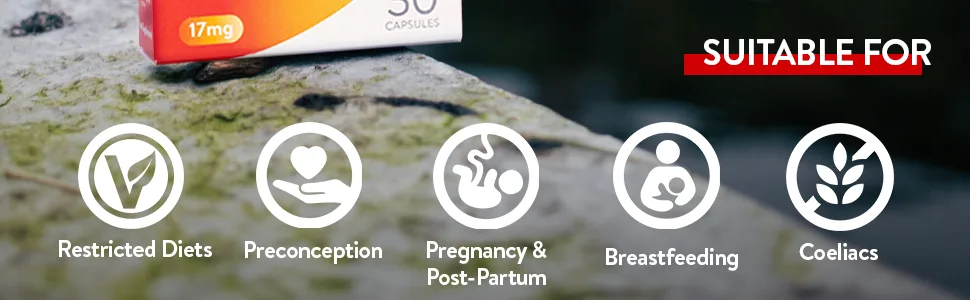 Active Iron Pregnancy | 30 Iron Capsules | 17mg Iron Supplement | Non-Constipating Formula | Fights Tiredness & Fatigue | 1-Month Supply - Active Iron Pregnancy bottom of box