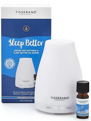 Tisserand Aromatherapy | Sleep Better | Aroma Spa Diffuser With Lavender Jasmine & Sandalwood Diffuser Oil | 100% Pure Essential Oil Diffuser Set | 1 x 9ml Sleep Better Diffuser Set - tisserand diffuser aroma spa sleep better