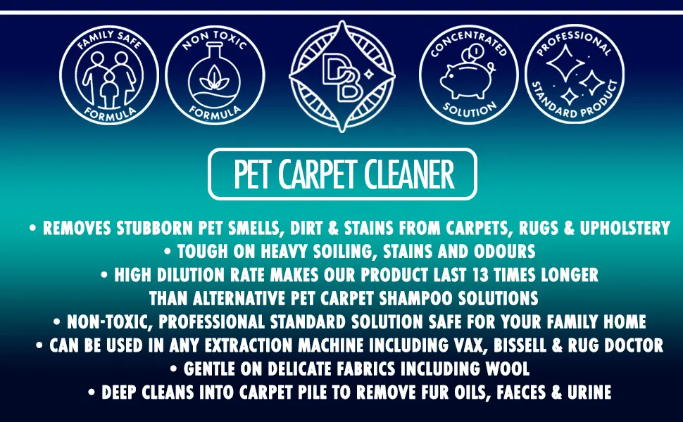Dirtbusters Pet Carpet Cleaner Solution Shampoo Cleaning For Urine Odour & Stains Blackberry & Fig (2x5L) - pet carpet shampoo