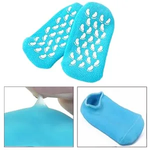 Pinkiou Moisturising Gel Socks Silicone Socks for Dry Cracked Skin Soft Moisturizing Softening Reparing for Women and Men(Blue) Socks Blue - product information 19