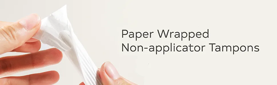 Grace & Green - Organic Tampons - Non-Applicator - Size: Regular - Made with Organic Cotton - 100% Free from Plastic - 54x Regular Tampons Regular 54 Tampons - paper wrapped