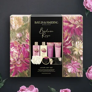 Baylis & Harding Boudoire Rose Luxury Keepsake Box Bathing Treat Gift Set (Pack of 1) - Vegan Friendly Rose Keepsake Bathing Treat Box - Lifestyle Image
