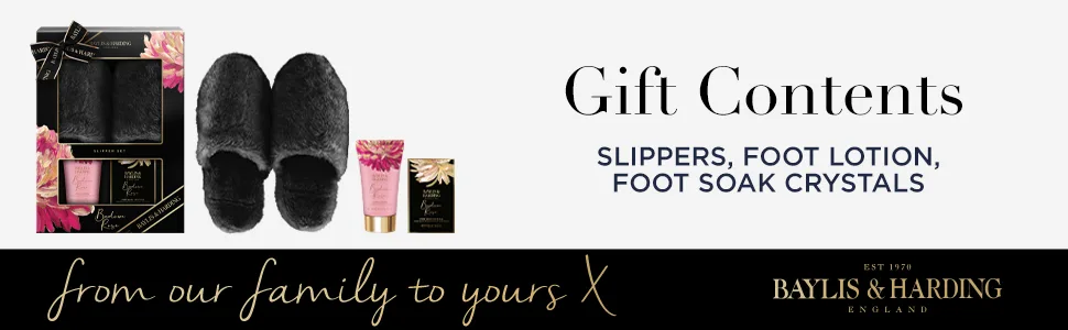 Baylis & Harding Boudoire Rose Luxury Slipper Gift Set (Pack of 1) - Vegan Friendly Rose Slipper Gift - Bottom Banner