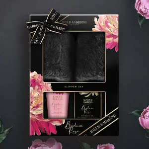 Baylis & Harding Boudoire Rose Luxury Slipper Gift Set (Pack of 1) - Vegan Friendly Rose Slipper Gift - Product Image