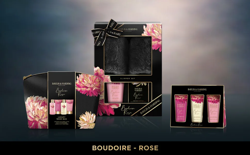 Baylis & Harding Boudoire Rose Luxury Slipper Gift Set (Pack of 1) - Vegan Friendly Rose Slipper Gift - Range Image