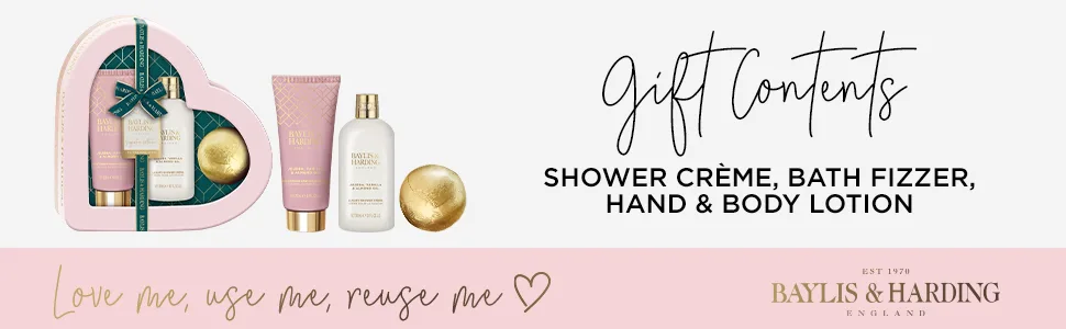 Baylis & Harding Jojoba Vanilla & Almond Oil Luxury Bathing Gift Set (Pack of 1) - Vegan Friendly - Bottom Banner