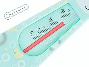 Baby Safe Floating Bath Thermometer Giraffe (Turquoise) - changing mat