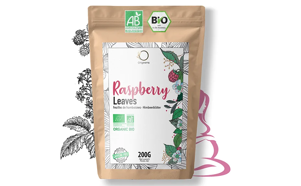 ORIGEENS Organic Raspberry Leaf Tea 200g | Red Raspberry Leaf Tea Pregnancy Feeding Menstruations Fertility | Raspberry Leaves - Raspberry