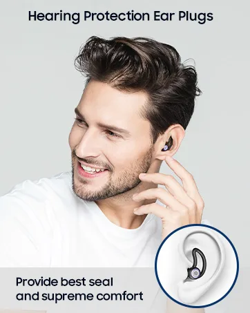 Hearprotek Sleeping Ear Plugs 2 Pairs Ear Plugs (32db & 30db) Ultra Soft Noise Reduction and Hearing Protection earplugs for Side Sleepers snoring Working Construction(White) - reusable silicone noise cancelling foam earplugs for sleeping