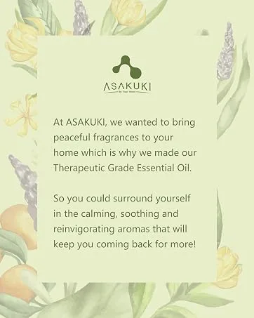 ASAKUKI Essential Oils Set Starter Kit Essential Oils for Diffusers for Home Top6 Aromatherapy Oils Gift Set- 6 Bottles*10mL(Lavender Eucalyptus Lemongrass Tea Tree Sweet Orange Peppermint) - aromatherapy oil diffuser essential oils